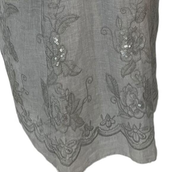 NURTURE NWT $129 Lightweight Grey Sequin Embroidered Dress SZ LG - Picture 6 of 15